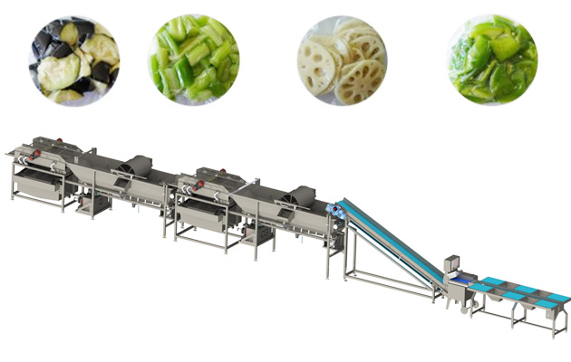 salad washing and cutting processing line
