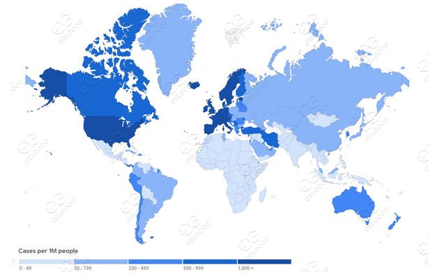 coronavirus map world