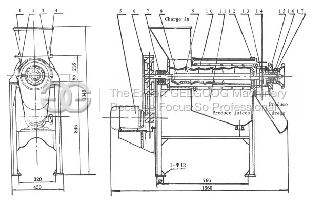 Screw Type Juice Extractor Machine Construction Picture