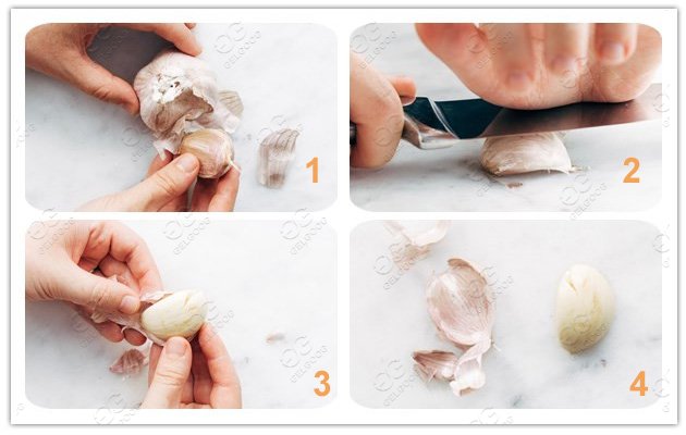 how to peel garlic with knife
